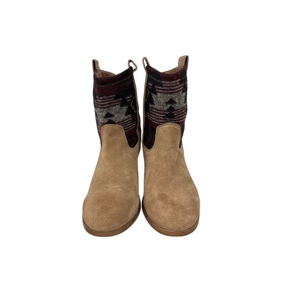 Bjorndal Women Austin Ankle Boot 10 Tan Aztec Knit Western Rodeo Boho Cowboy Y2K - Picture 2 of 9
